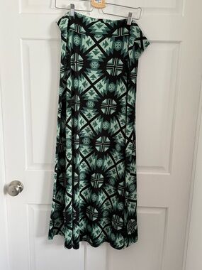 Colorful green and black LuLaRoe Maxi skirt